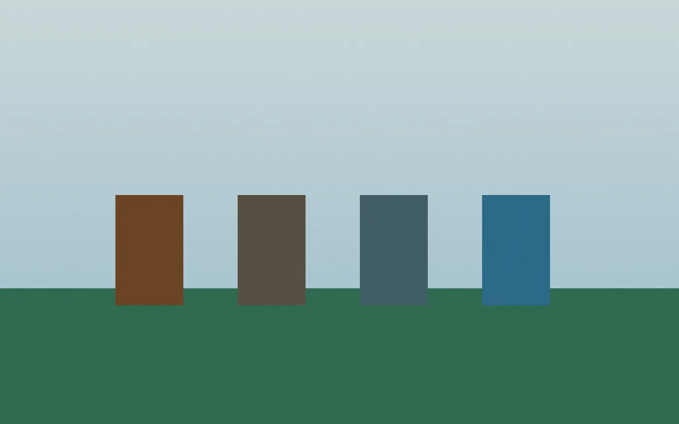 Stylised community gathering on a hillside