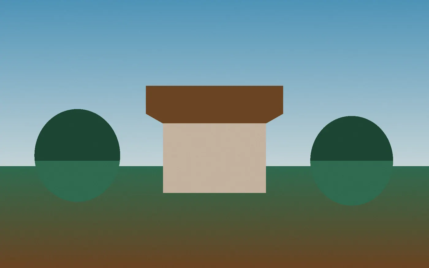 Stylised Australian house and backyard garden
